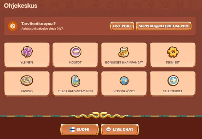 Cleobetra casino Asiakaspalvelu