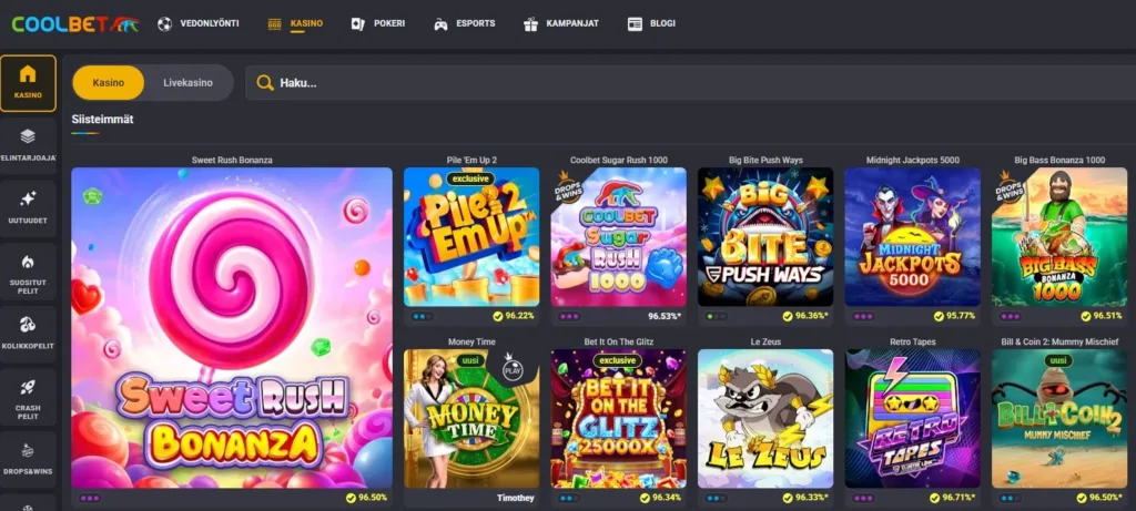 Coolbet casino etusivu