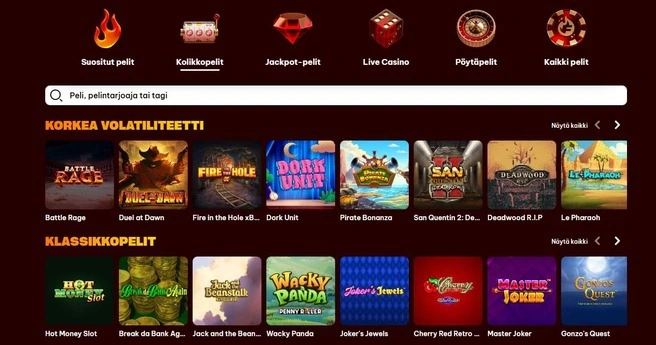 Flamez Casino Pelivalikoima