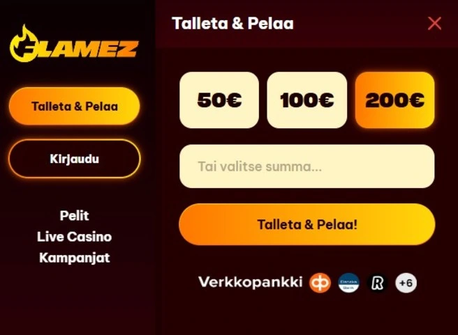 Flamez Casino Talletus