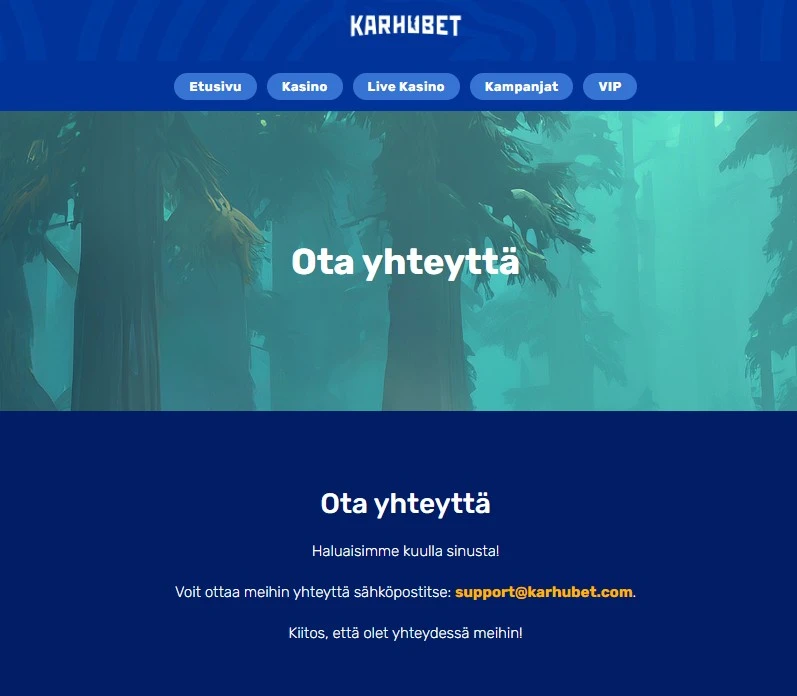KarhuBet casino Asiakaspalvelu