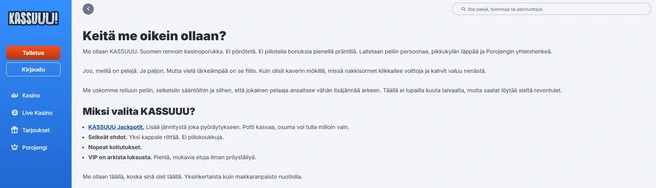 Kassuuu Casino Tarina