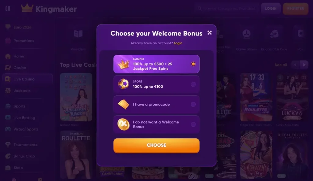 Kingmaker casino rekisteröityminen