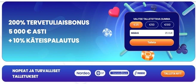 Klikki Casino tervetulobonus