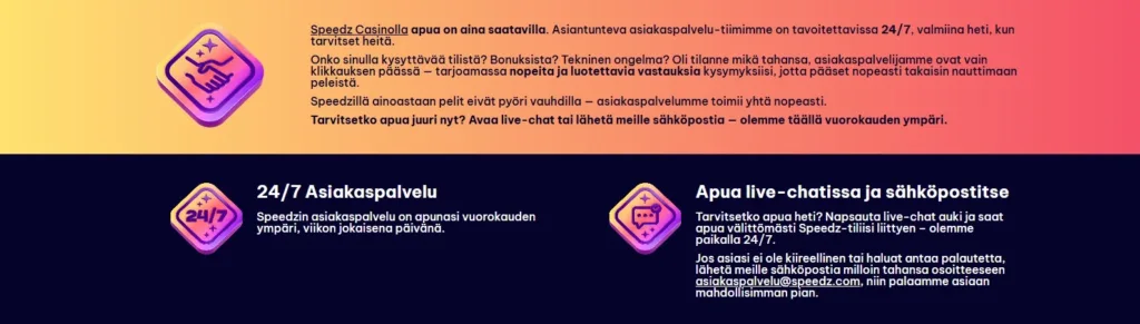 Speedz Casino asiakaspalvelu