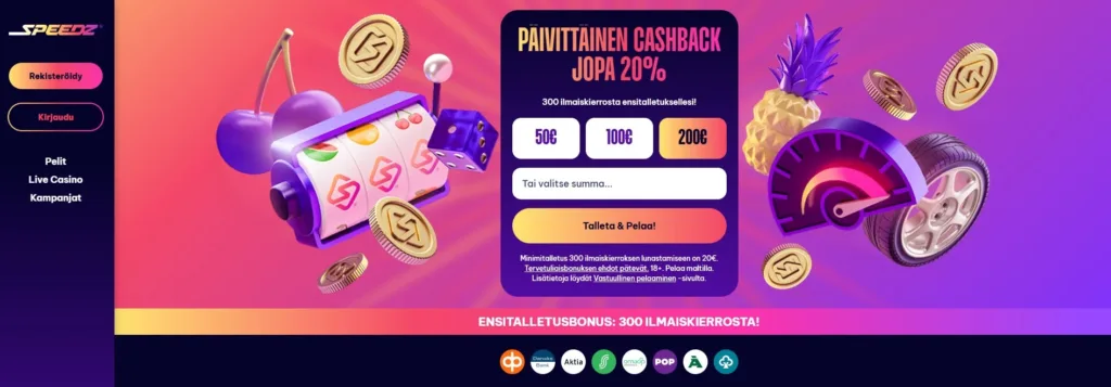 Speedz Casino etusivu