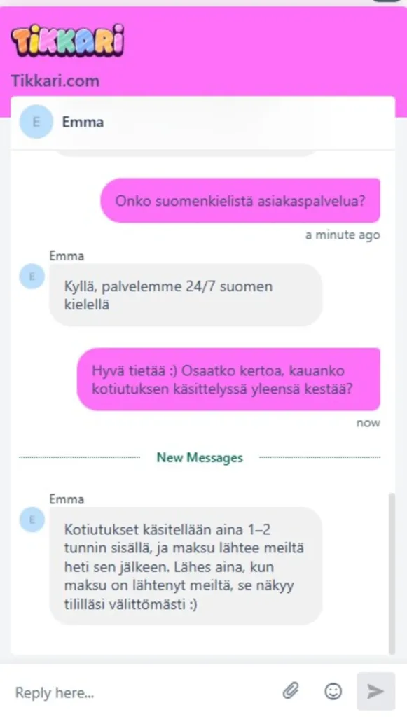 Tikkari asiakaspalvelu
