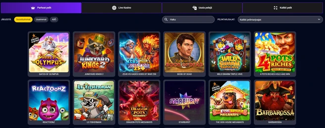 TryBet pelivalikoima