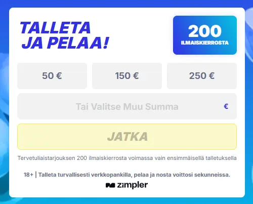 Zimpler kasinot tarjoaa nopean maksutavan.