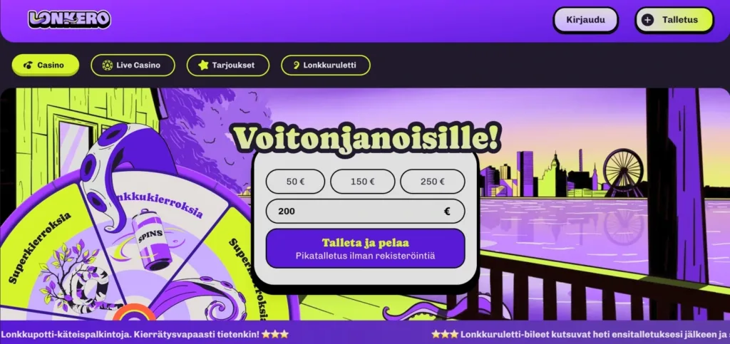lonkero kasino etusivu