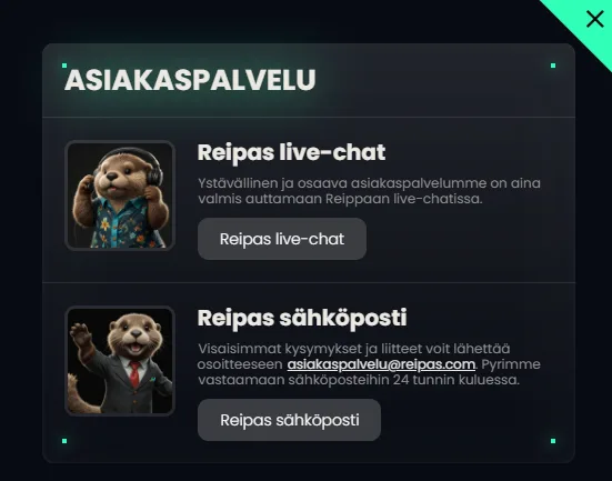 reipas casino asiakaspalvelu