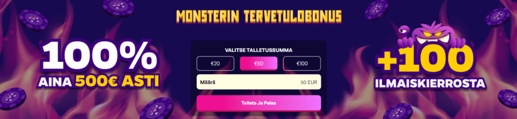 Slotti monsteri casino tervetulobonus