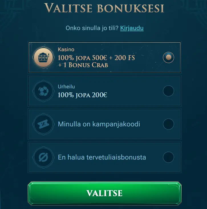 slotuna tervetulobonus